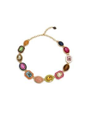KURT GEIGER 
Signature Stone Gem Collar Necklace, 18